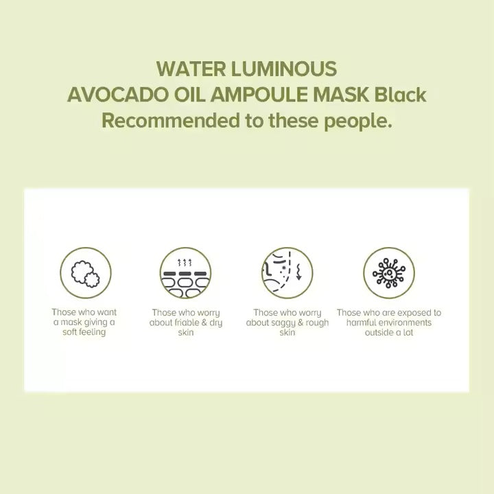 Water Luminous Avocado Oil Ampoule Mask (box of 10)